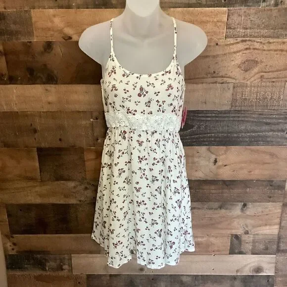 Dream Star A-Line  Knee Length Cream Floral Print Summer Dress Girls Size L - Picture 8 of 8
